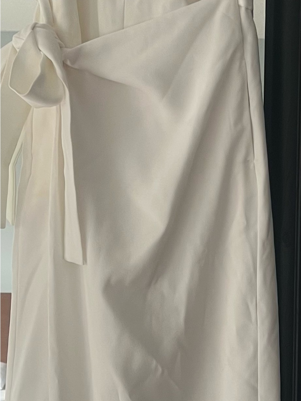 Zara Cream Wrap-Front Wide Leg Jumpsuit